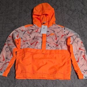 Nike Bright Orange and Gray Hooded Jacket